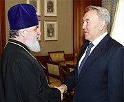 Президент Республики Казахстан Н.А. Назарбаев принял митрополита Астанайского и Алматинского Мефодия